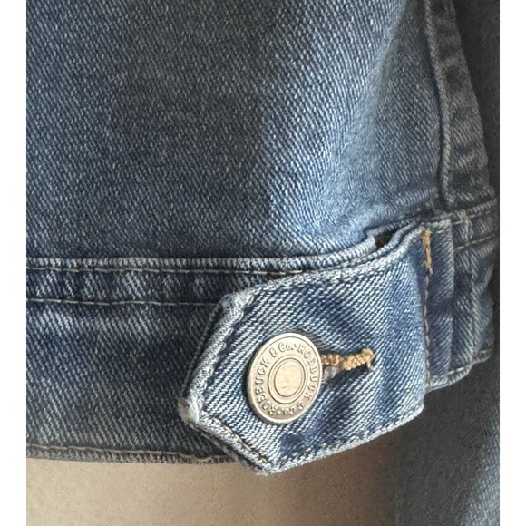 Vtg Sears Womens Roebucks Co Distressed Blue Jean Denim Trucker Jacket Western M - Picture 9 of 15